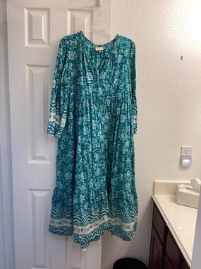Tuckernuck Teal Floral Maxi Dress